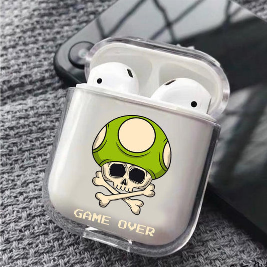 Mushroom Game Over Protective Clear Case Cover For Apple Airpods-Xtracase