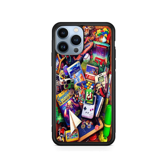 Mushup Game Vintage iPhone 13 Pro Case-Rubber / Black (2D Case)-Xtracase