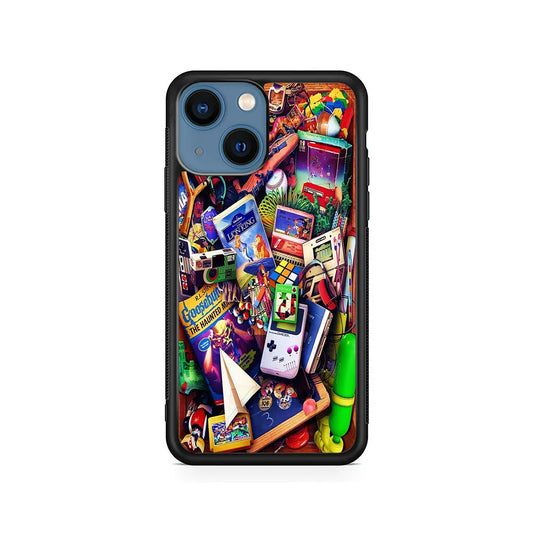 Mushup Game Vintage iPhone 15 Case-Rubber / Black (2D Case)-Xtracase