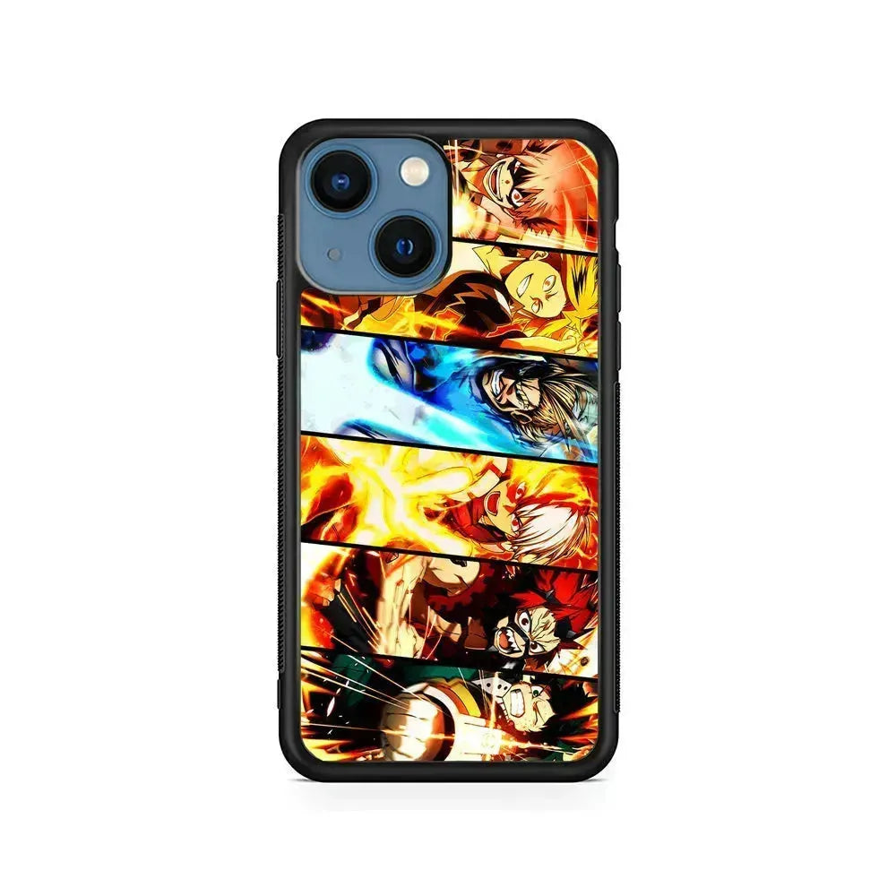 My Hero Academia All Characters iPhone 13 Mini Case-Rubber / Black (2D Case)-Xtracase