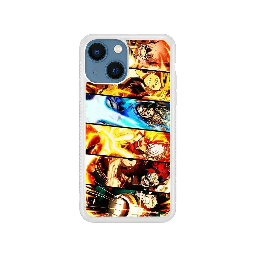 My Hero Academia All Characters iPhone 13 Mini Case-Rubber / White (2D Case)-Xtracase