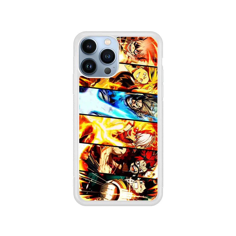 My Hero Academia All Characters iPhone 13 Pro Max Case-Rubber / White (2D Case)-Xtracase