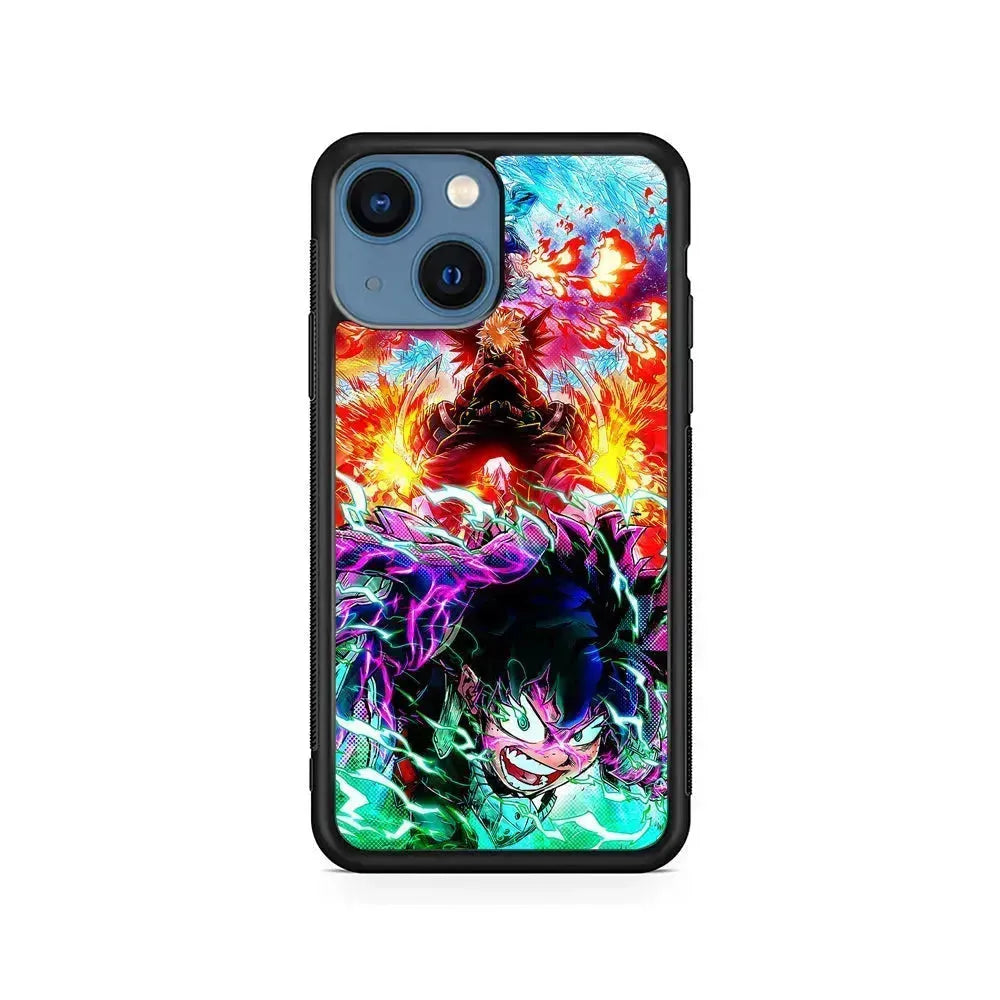 My Hero Academia Izuku and Friends iPhone 13 Mini Case-Rubber / Black (2D Case)-Xtracase