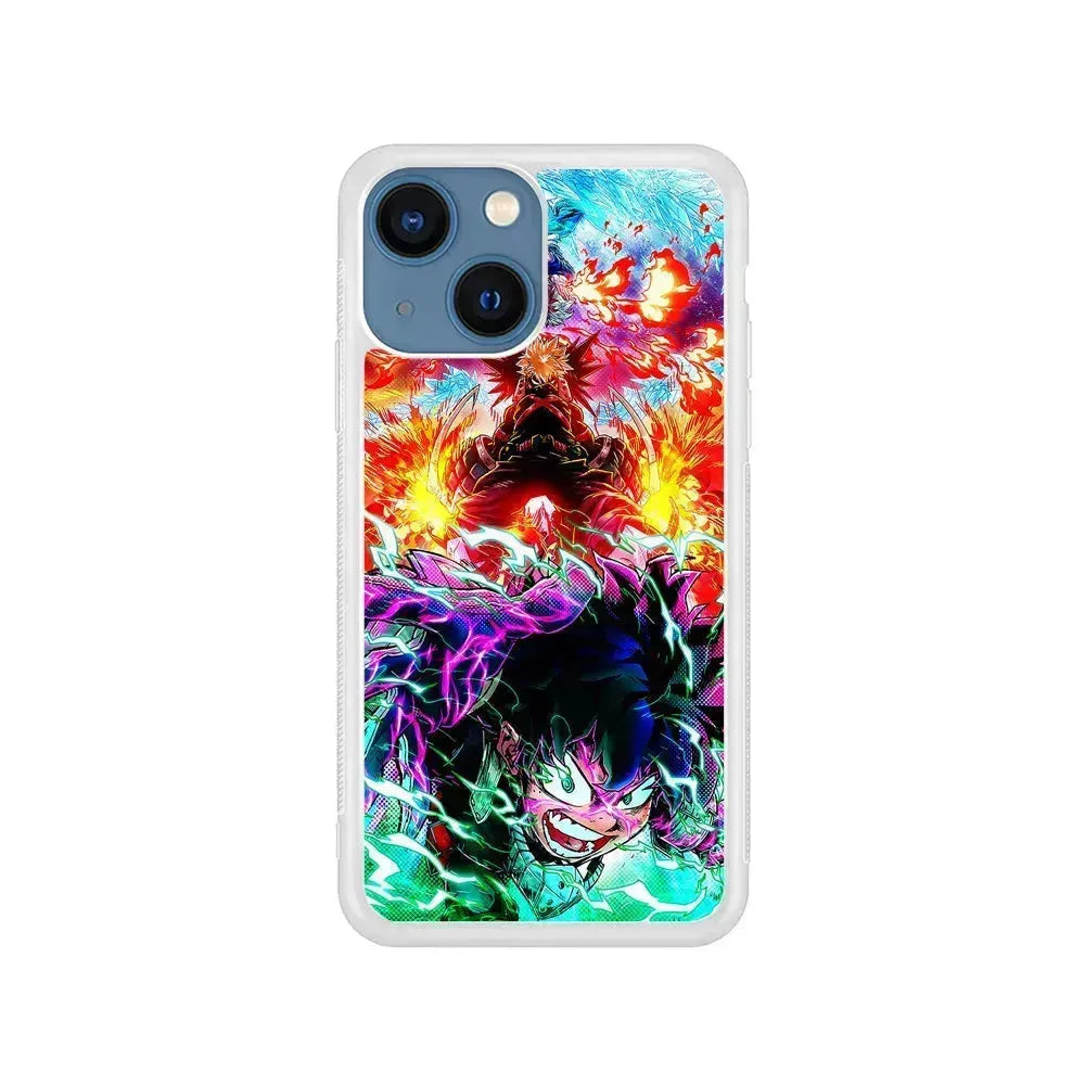 My Hero Academia Izuku and Friends iPhone 13 Mini Case-Rubber / White (2D Case)-Xtracase