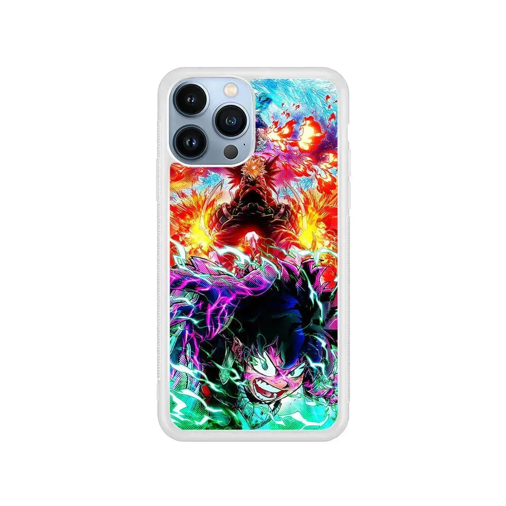 My Hero Academia Izuku and Friends iPhone 15 Pro Max Case-Rubber / White (2D Case)-Xtracase