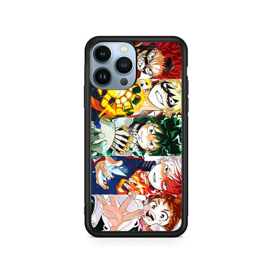 My Hero Academia Main Characters iPhone 13 Pro Case-Rubber / Black (2D Case)-Xtracase