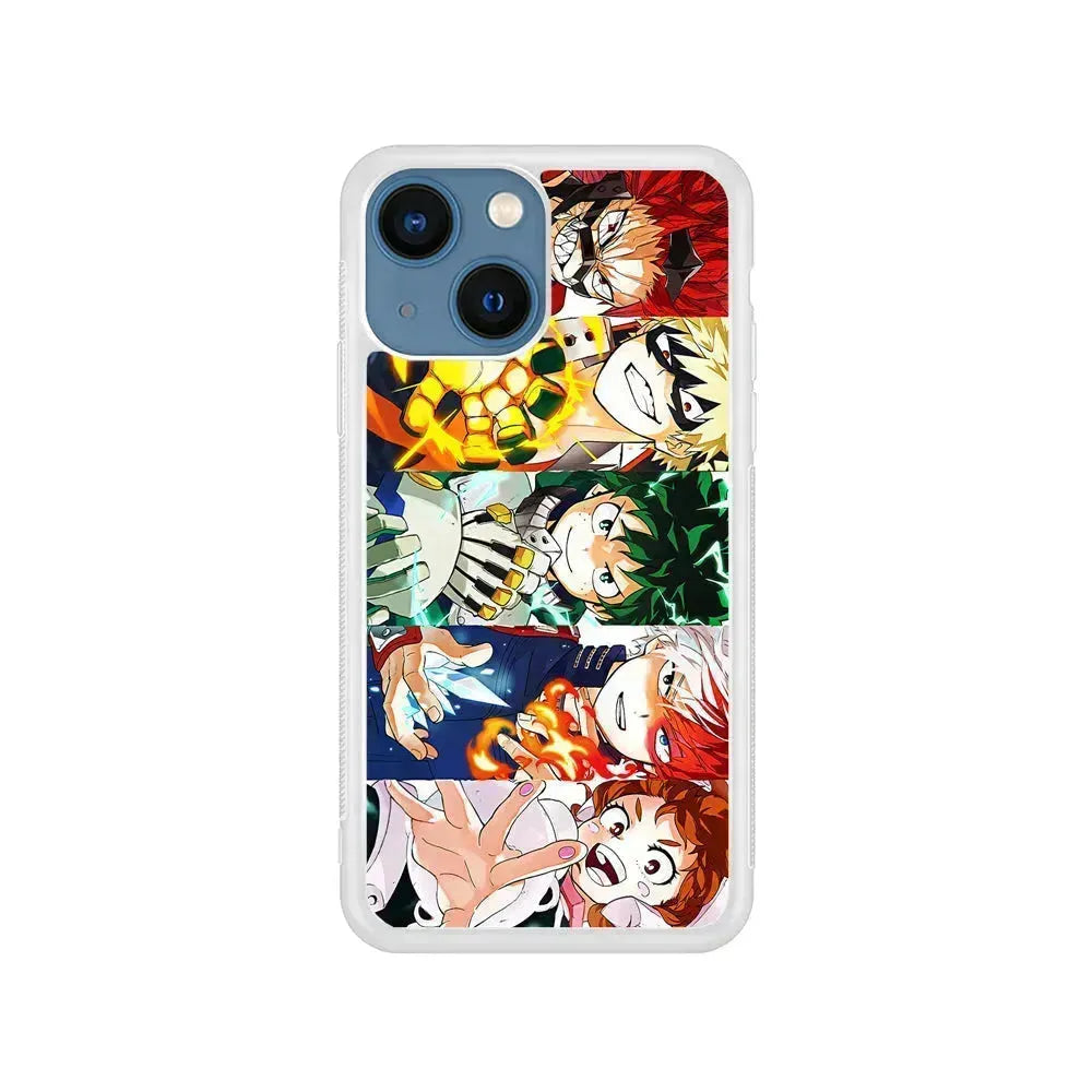 My Hero Academia Main Characters iPhone 13 Mini Case-Rubber / White (2D Case)-Xtracase