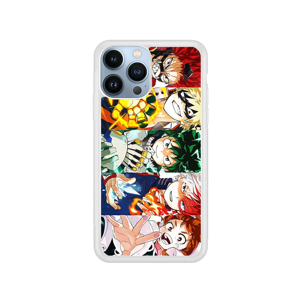 My Hero Academia Main Characters iPhone 13 Pro Case-Rubber / White (2D Case)-Xtracase