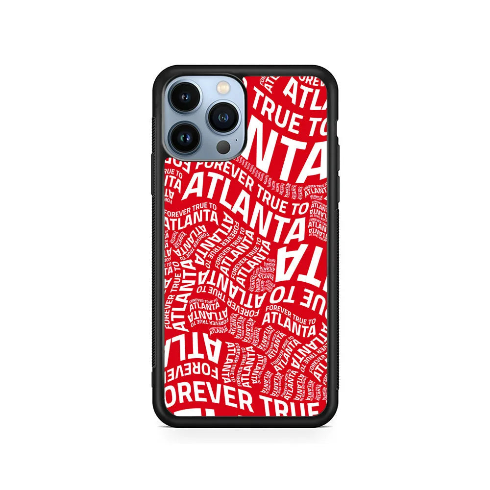 NBA Atlanta Hawks Word iPhone 13 Pro Case-Rubber / Black (2D Case)-Xtracase