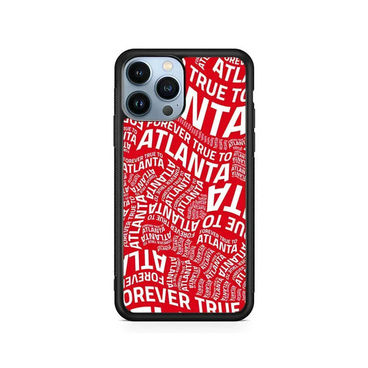 NBA Atlanta Hawks Word iPhone 15 Pro Max Case-Rubber / Black (2D Case)-Xtracase