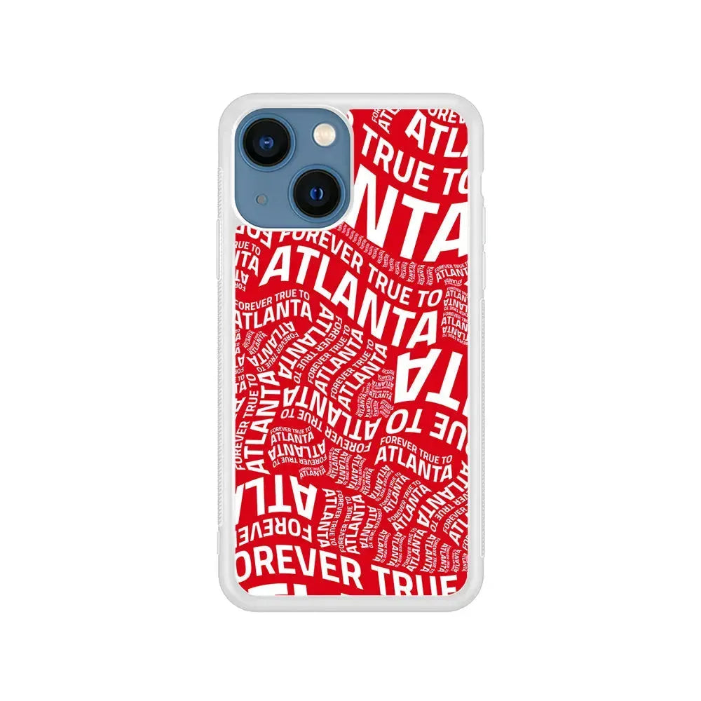 NBA Atlanta Hawks Word iPhone 13 Mini Case-Rubber / White (2D Case)-Xtracase