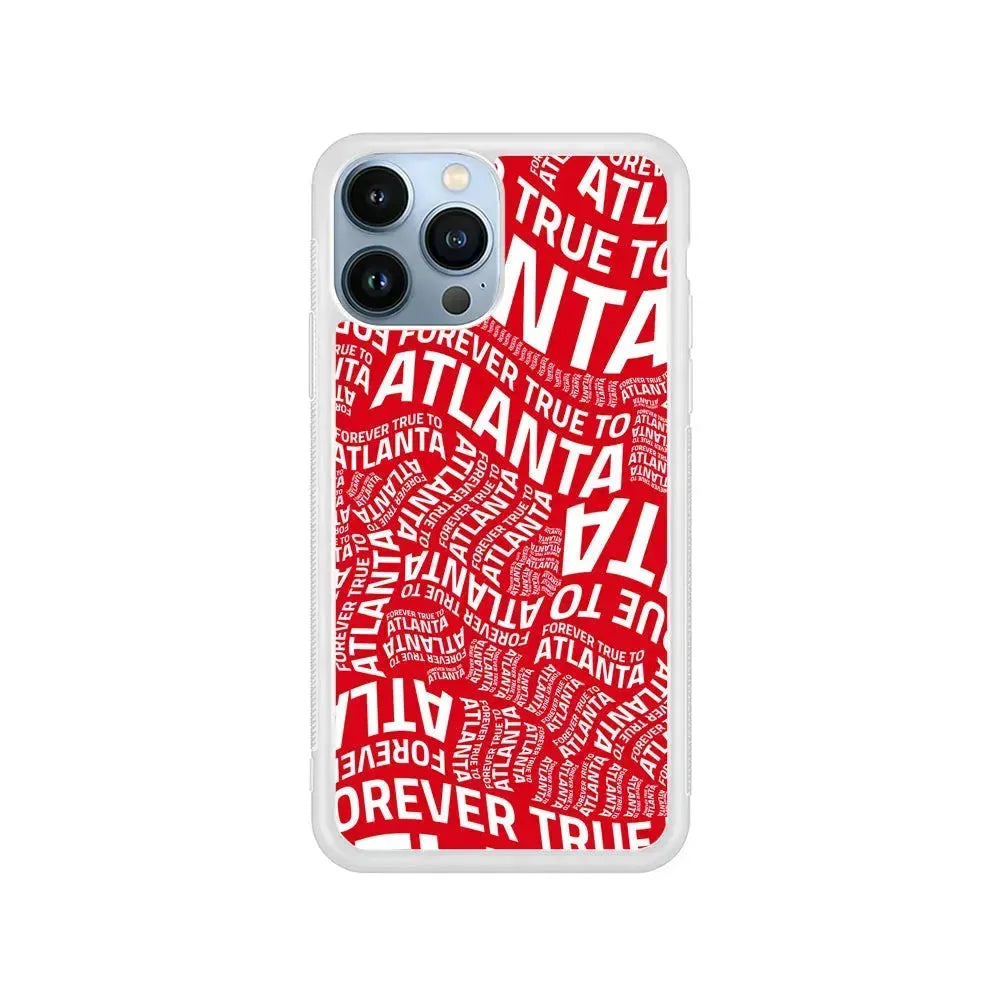 NBA Atlanta Hawks Word iPhone 15 Pro Max Case-Rubber / White (2D Case)-Xtracase