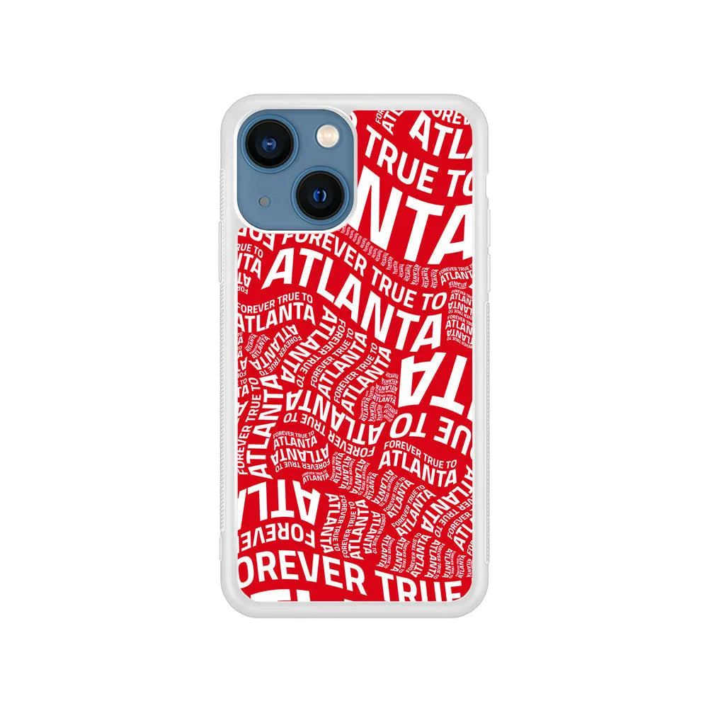 NBA Atlanta Hawks Word iPhone 15 Case-Rubber / White (2D Case)-Xtracase