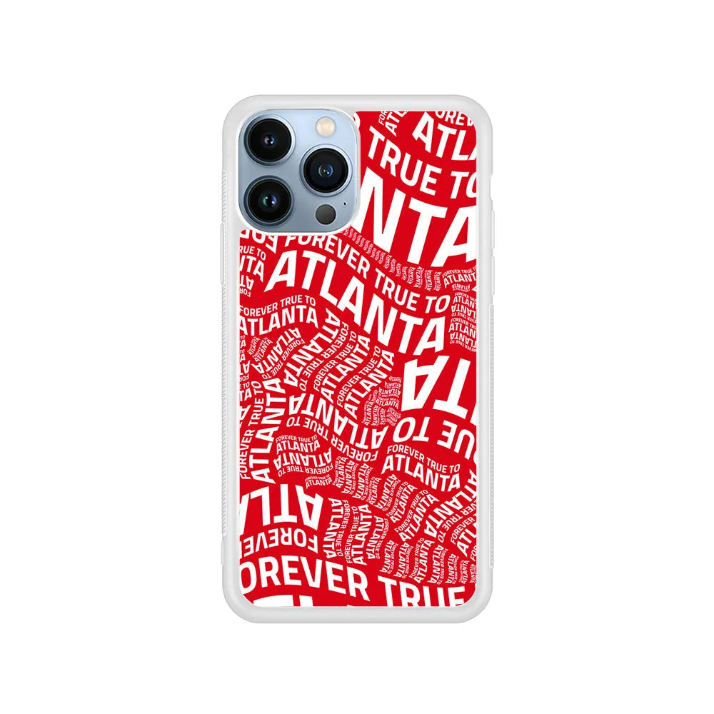 NBA Atlanta Hawks Word iPhone 13 Pro Case-Rubber / White (2D Case)-Xtracase