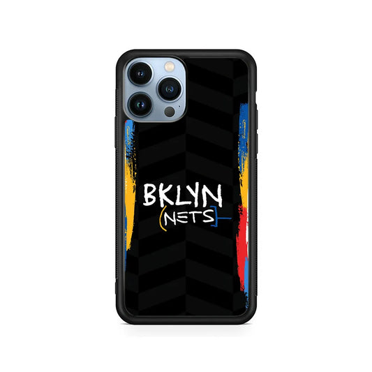 NBA Brooklyn Nets Jersey iPhone 13 Pro Max Case-Rubber / Black (2D Case)-Xtracase