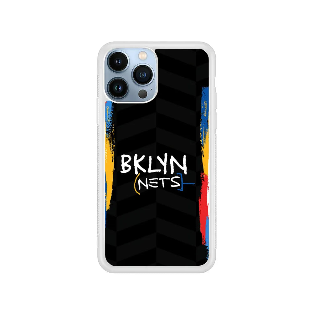NBA Brooklyn Nets Jersey iPhone 13 Pro Case-Rubber / White (2D Case)-Xtracase