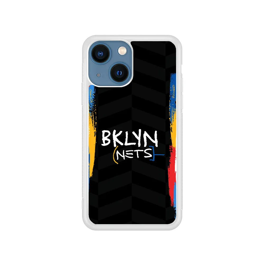 NBA Brooklyn Nets Jersey iPhone 15 Case-Rubber / White (2D Case)-Xtracase