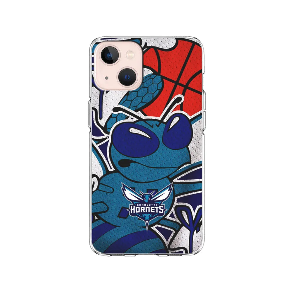 NBA Charlotte Hornets The Bee iPhone 15 Case-Clear Soft Case-Xtracase