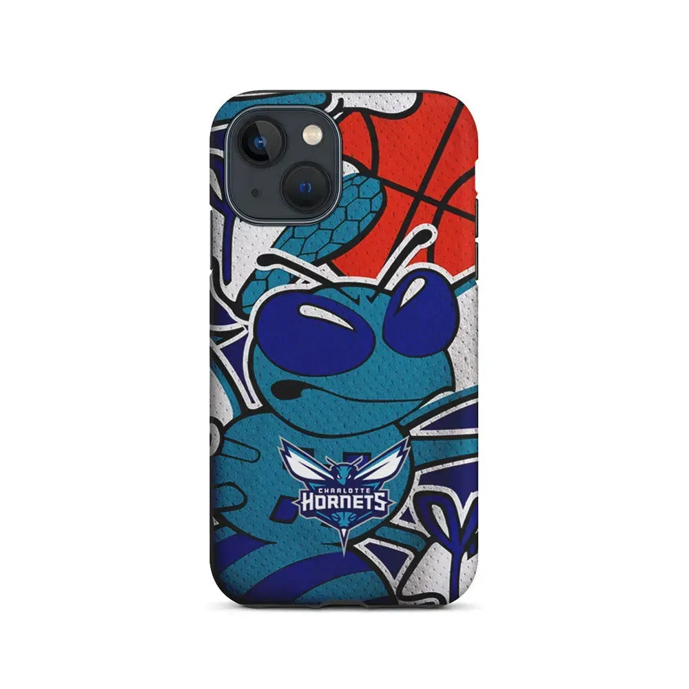 NBA Charlotte Hornets The Bee iPhone 13 Mini Case-2 in 1 Tough Case-Xtracase