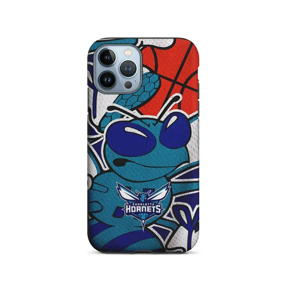 NBA Charlotte Hornets The Bee iPhone 15 Pro Max Case-2 in 1 Tough Case-Xtracase