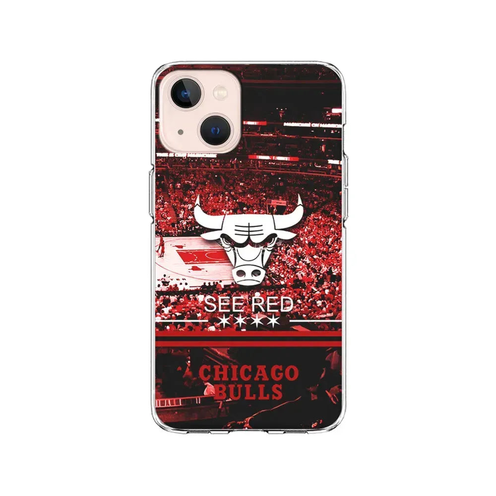 NBA Chicago Bulls See Red iPhone 13 Mini Case-Clear Soft Case-Xtracase