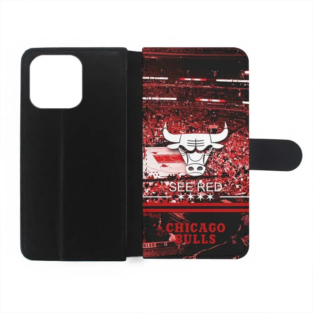 NBA Chicago Bulls See Red iPhone 13 Mini Case-Flip Wallet Case-Xtracase