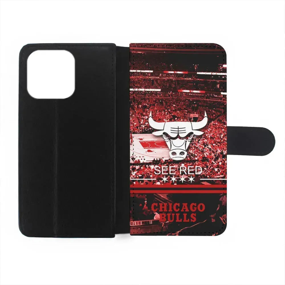 NBA Chicago Bulls See Red iPhone 15 Pro Max Case-Flip Wallet Case-Xtracase