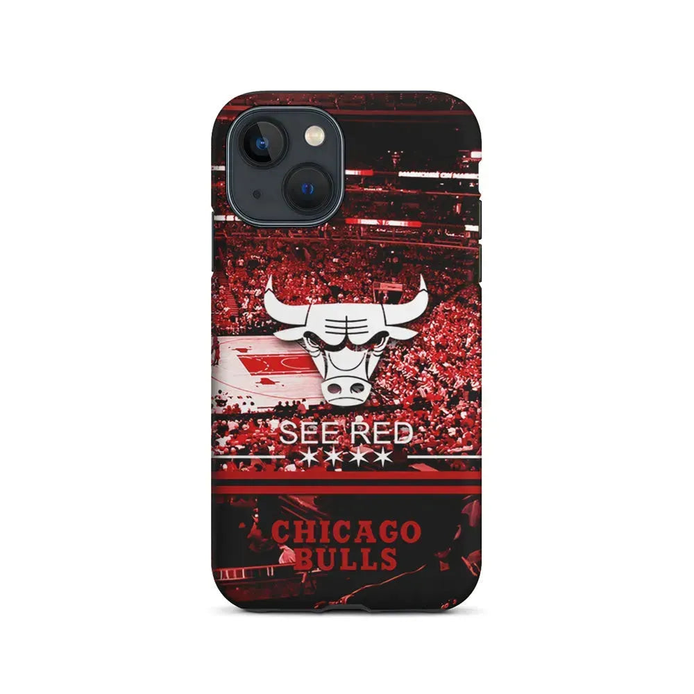 NBA Chicago Bulls See Red iPhone 13 Mini Case-2 in 1 Tough Case-Xtracase