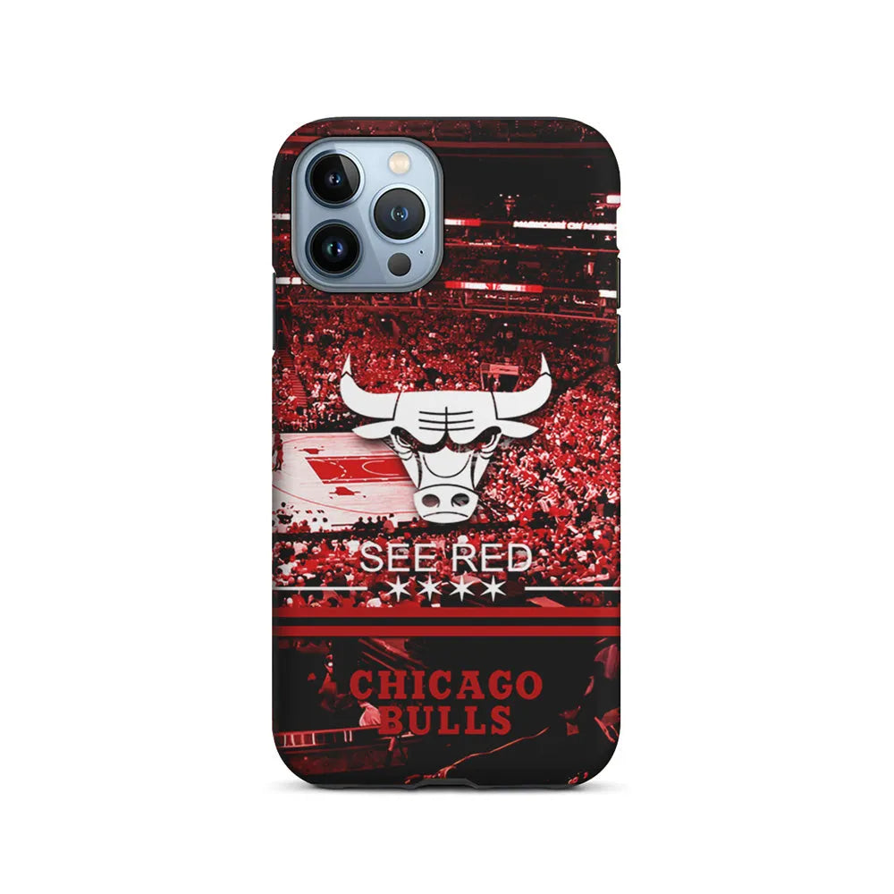 NBA Chicago Bulls See Red iPhone 13 Pro Case-2 in 1 Tough Case-Xtracase