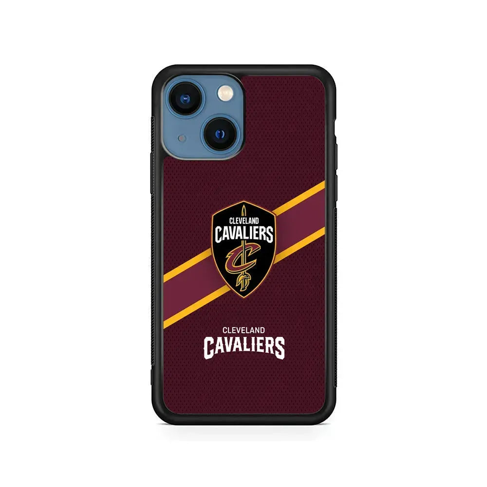 NBA Cleveland Cavaliers Logo iPhone 13 Mini Case-Rubber / Black (2D Case)-Xtracase