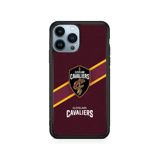 NBA Cleveland Cavaliers Logo iPhone 15 Pro Max Case-Rubber / Black (2D Case)-Xtracase