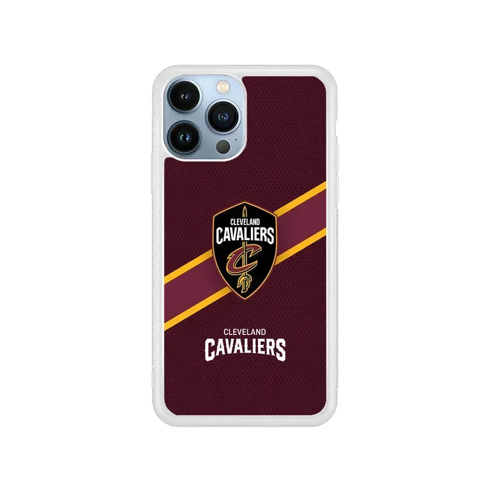 NBA Cleveland Cavaliers Logo iPhone 15 Pro Max Case-Rubber / White (2D Case)-Xtracase