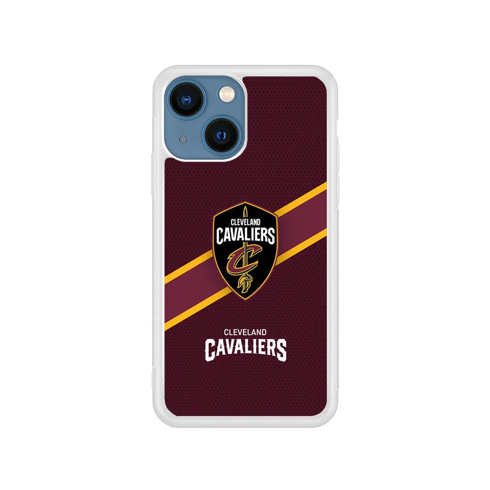 NBA Cleveland Cavaliers Logo iPhone 15 Case-Rubber / White (2D Case)-Xtracase