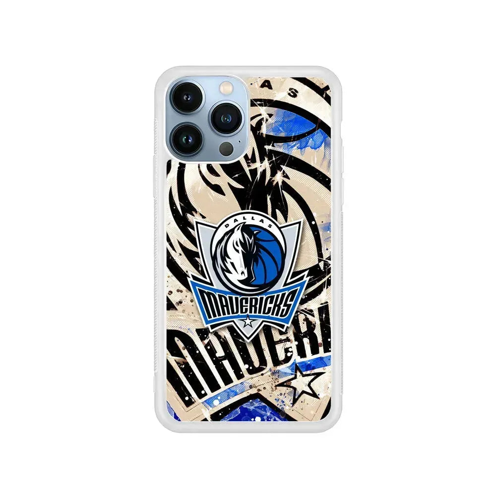 NBA Dallas Mavericks Logo iPhone 15 Pro Max Case-Rubber / White (2D Case)-Xtracase