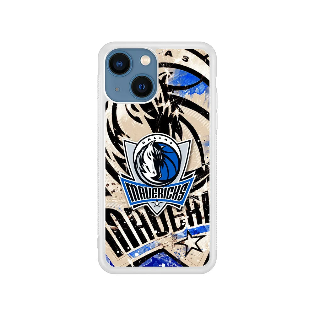 NBA Dallas Mavericks Logo iPhone 15 Case-Rubber / White (2D Case)-Xtracase