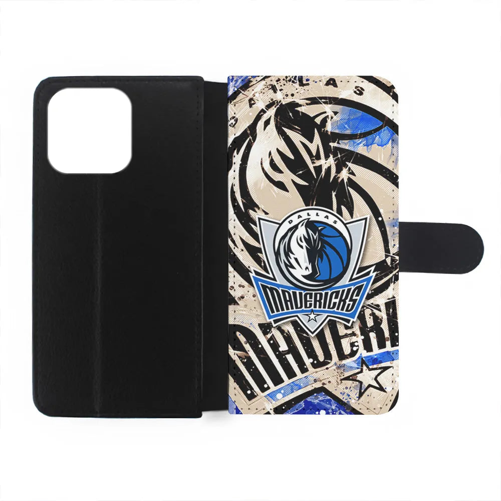 NBA Dallas Mavericks Logo iPhone 15 Case-Flip Wallet Case-Xtracase