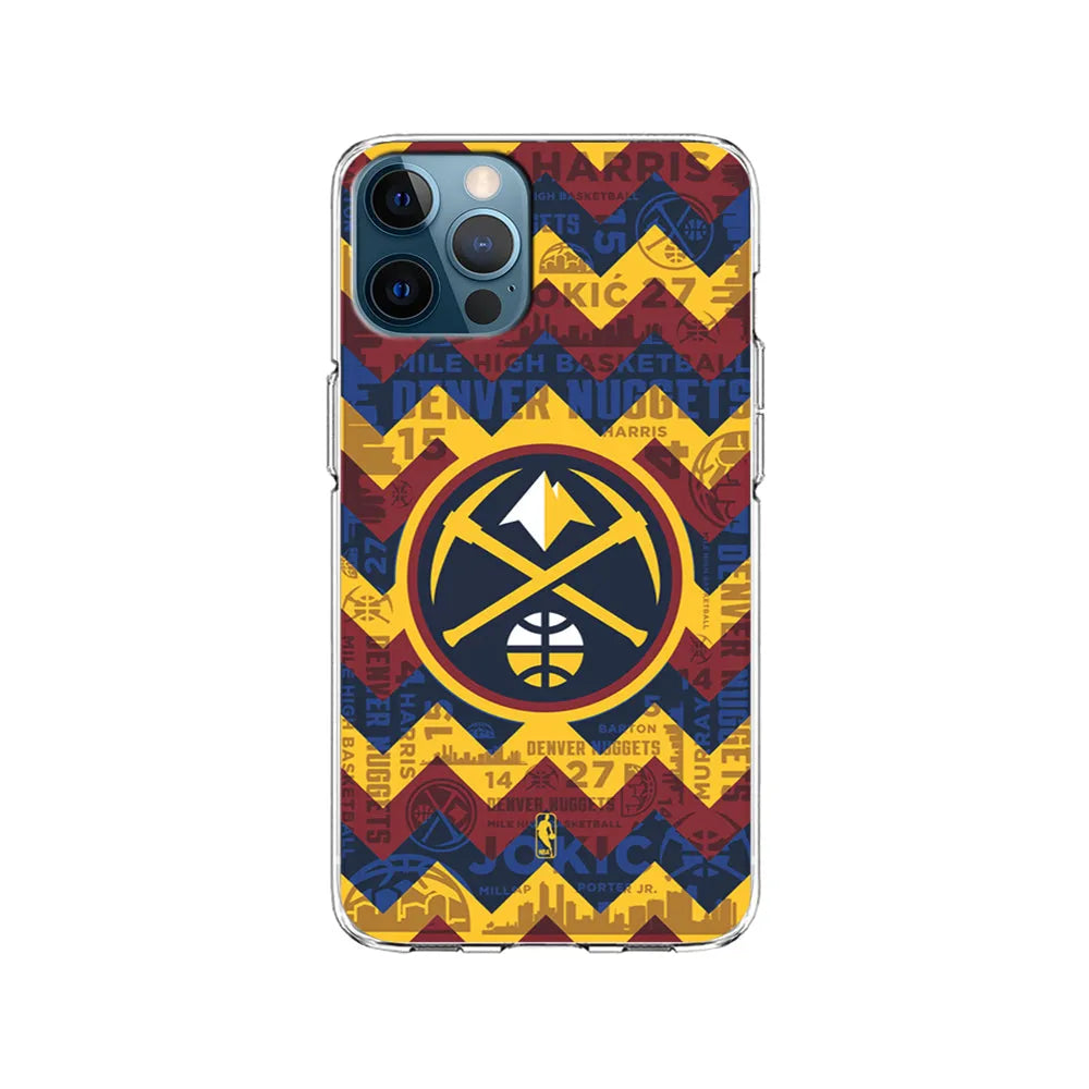 NBA Denver Nuggets Chevron iPhone 13 Pro Max Case-Clear Soft Case-Xtracase