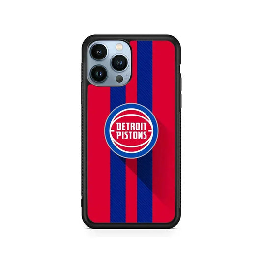 NBA Detroit Pistons Victory Ball iPhone 15 Pro Max Case-Rubber / Black (2D Case)-Xtracase