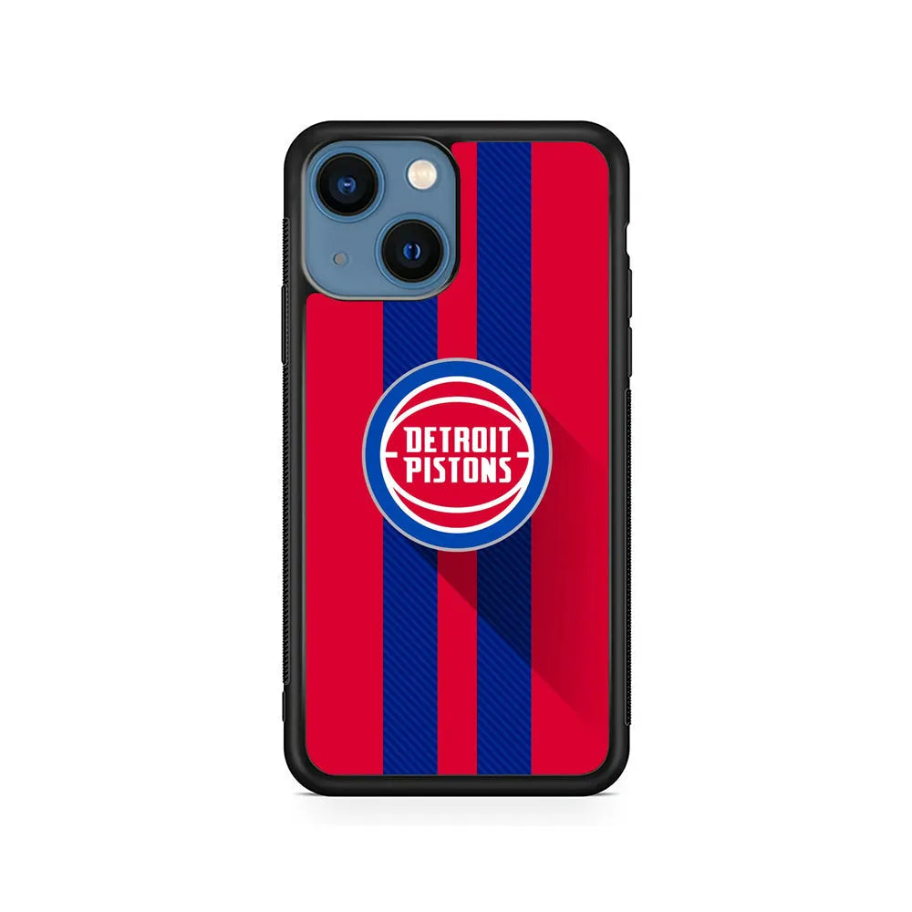 NBA Detroit Pistons Victory Ball iPhone 15 Case-Rubber / Black (2D Case)-Xtracase
