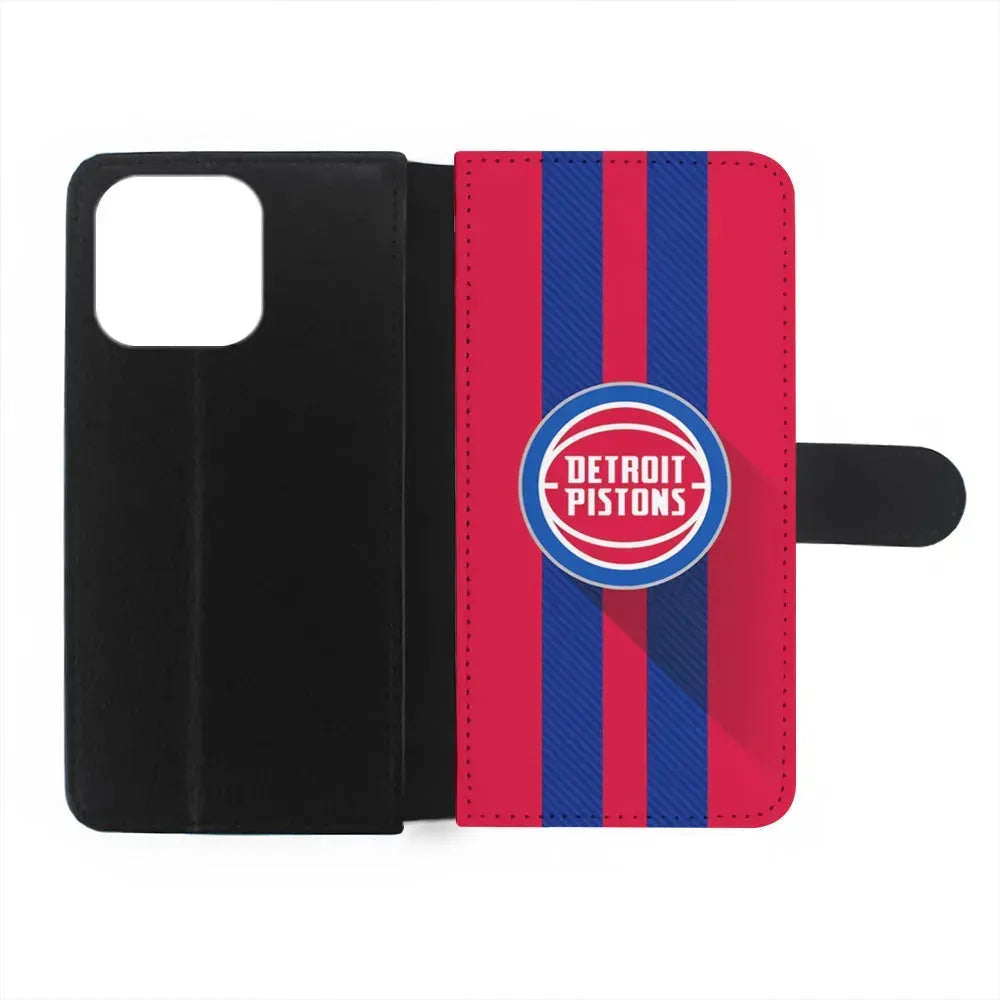 NBA Detroit Pistons Victory Ball iPhone 13 Mini Case-Flip Wallet Case-Xtracase