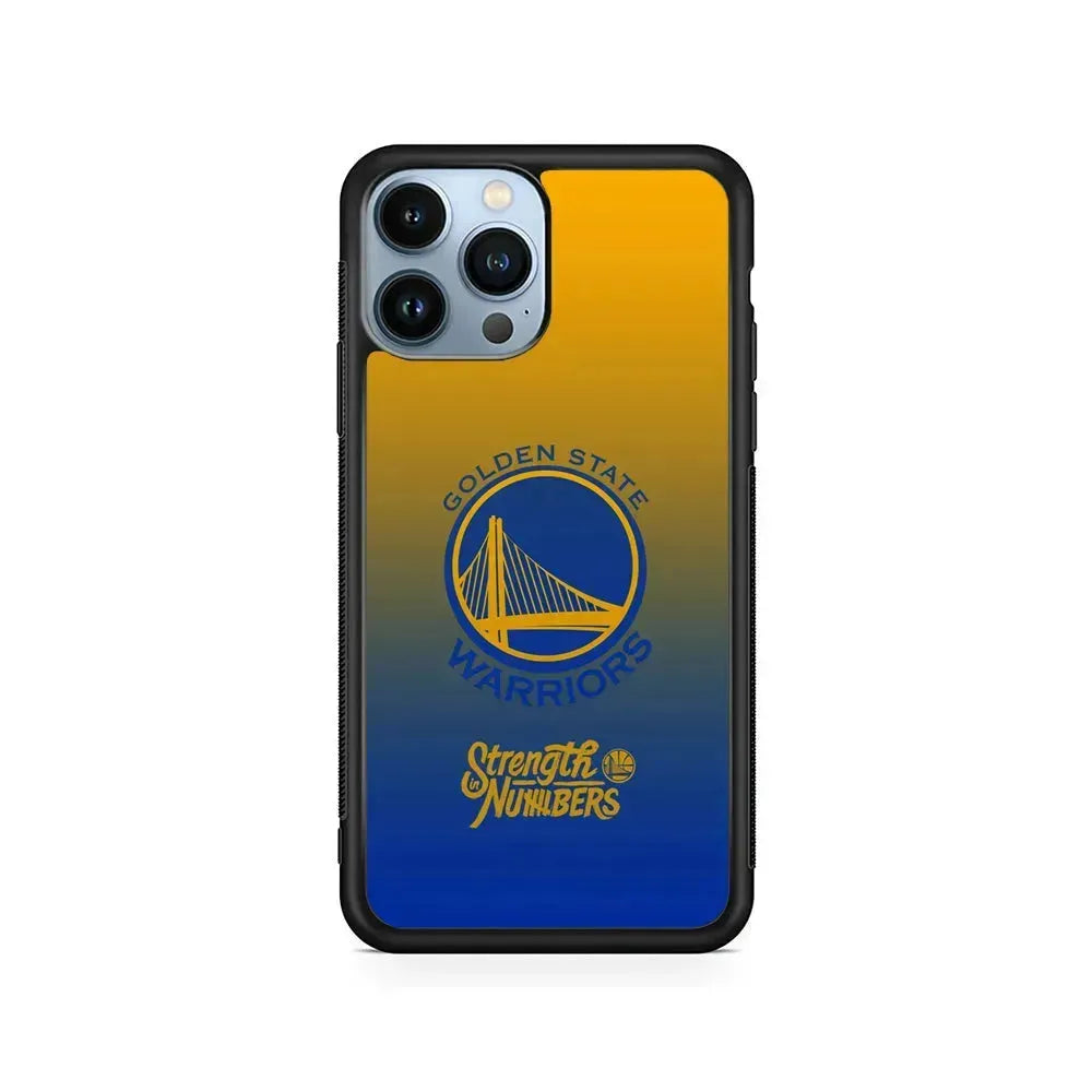 NBA Golden State Warriors Gradient iPhone 15 Pro Max Case-Rubber / Black (2D Case)-Xtracase