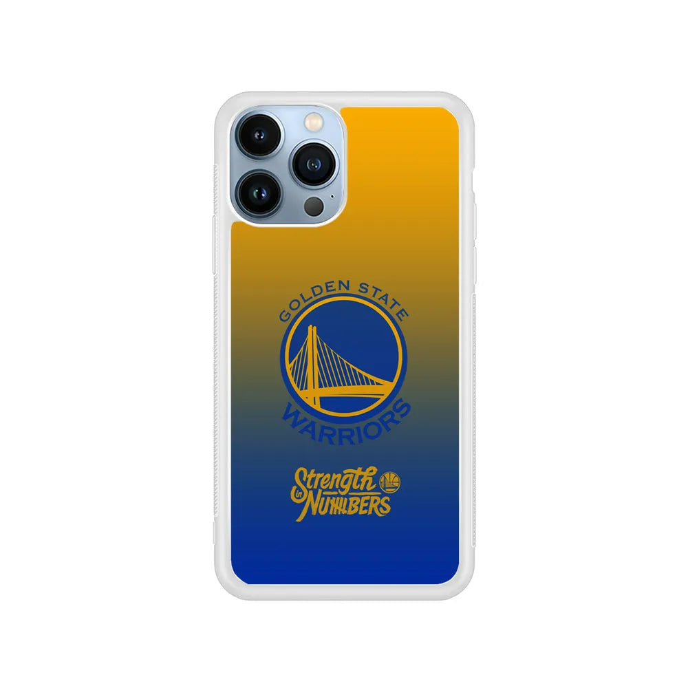 NBA Golden State Warriors Gradient iPhone 13 Pro Case-Rubber / White (2D Case)-Xtracase