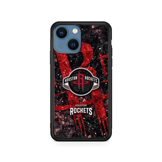 NBA Houston Rockets Glory iPhone 13 Mini Case-Rubber / Black (2D Case)-Xtracase