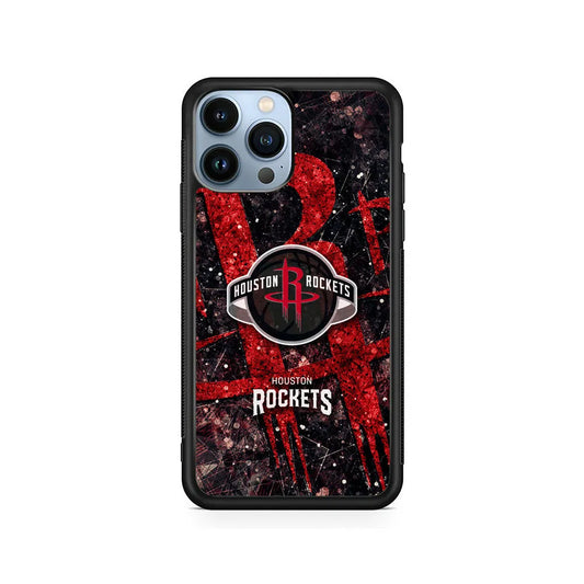 NBA Houston Rockets Glory iPhone 13 Pro Max Case-Rubber / Black (2D Case)-Xtracase