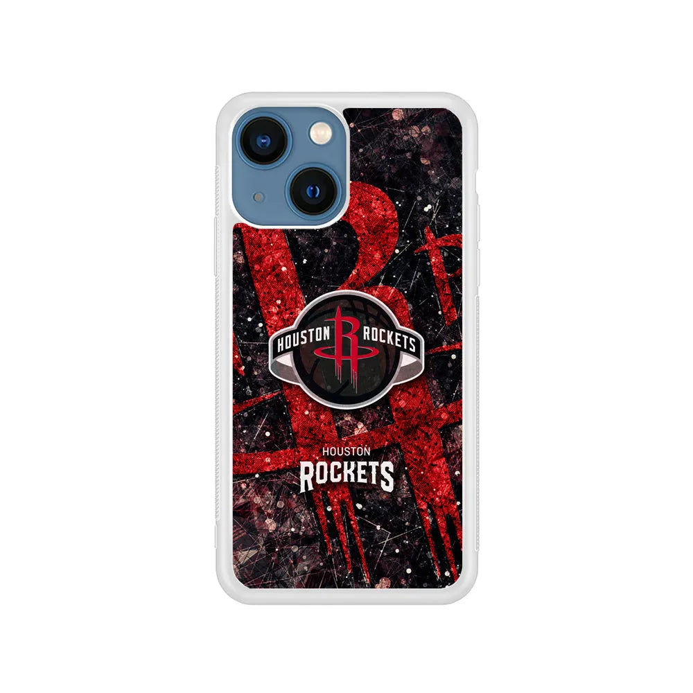 NBA Houston Rockets Glory iPhone 15 Case-Rubber / White (2D Case)-Xtracase