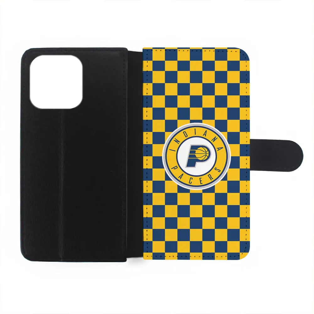 NBA Indiana Pacers Plaid iPhone 15 Case-Flip Wallet Case-Xtracase