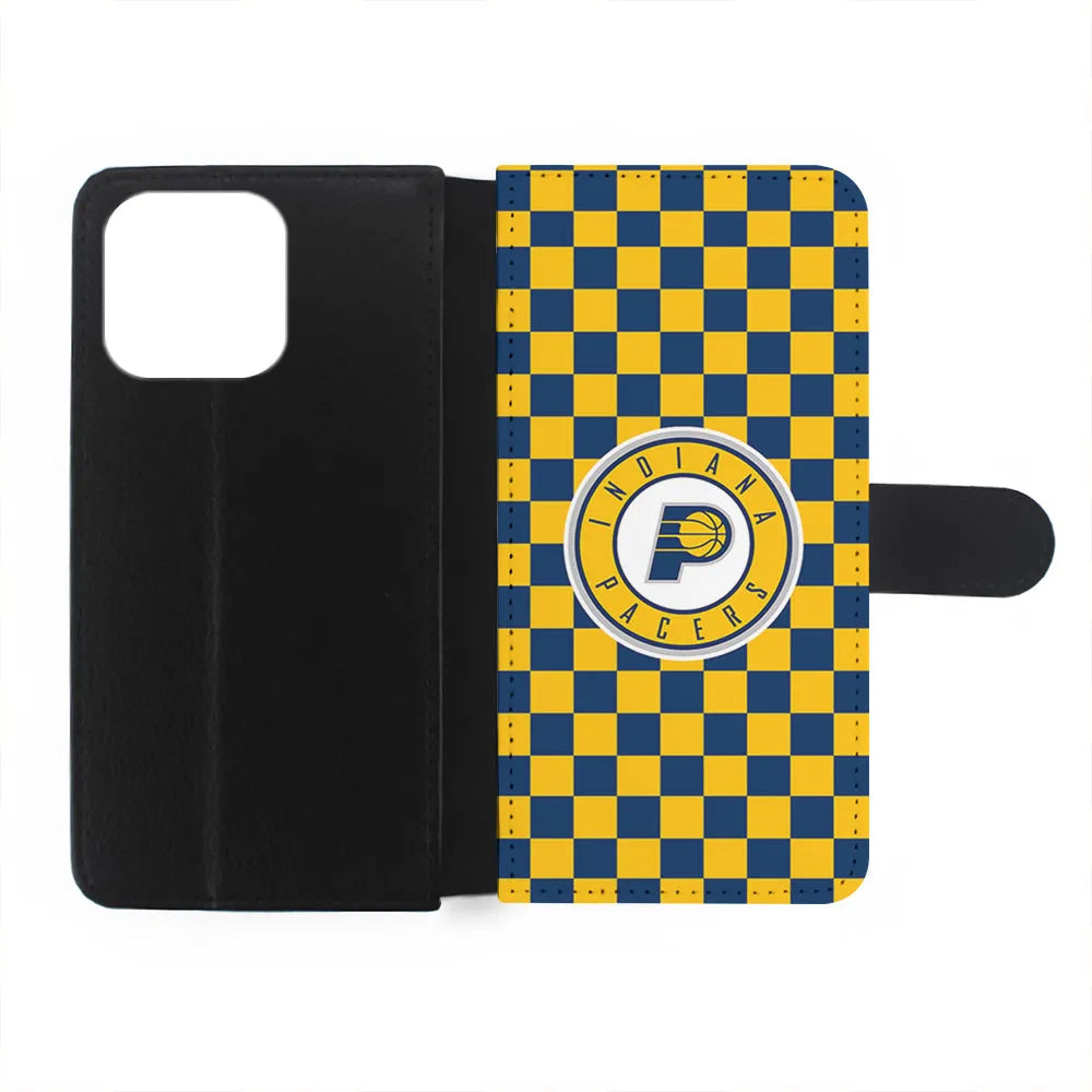 NBA Indiana Pacers Plaid iPhone 13 Pro Case-Flip Wallet Case-Xtracase
