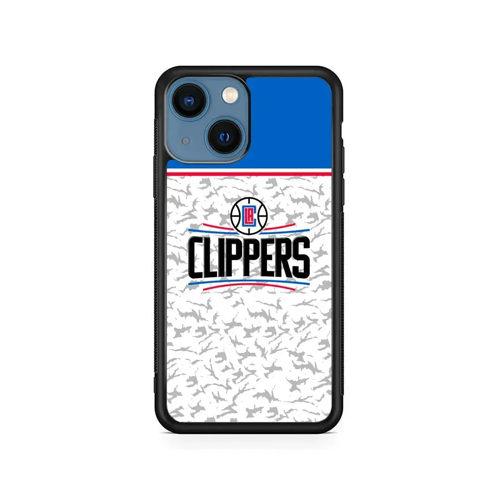 NBA Los Angeles Clippers Logo iPhone 13 Mini Case-Rubber / Black (2D Case)-Xtracase