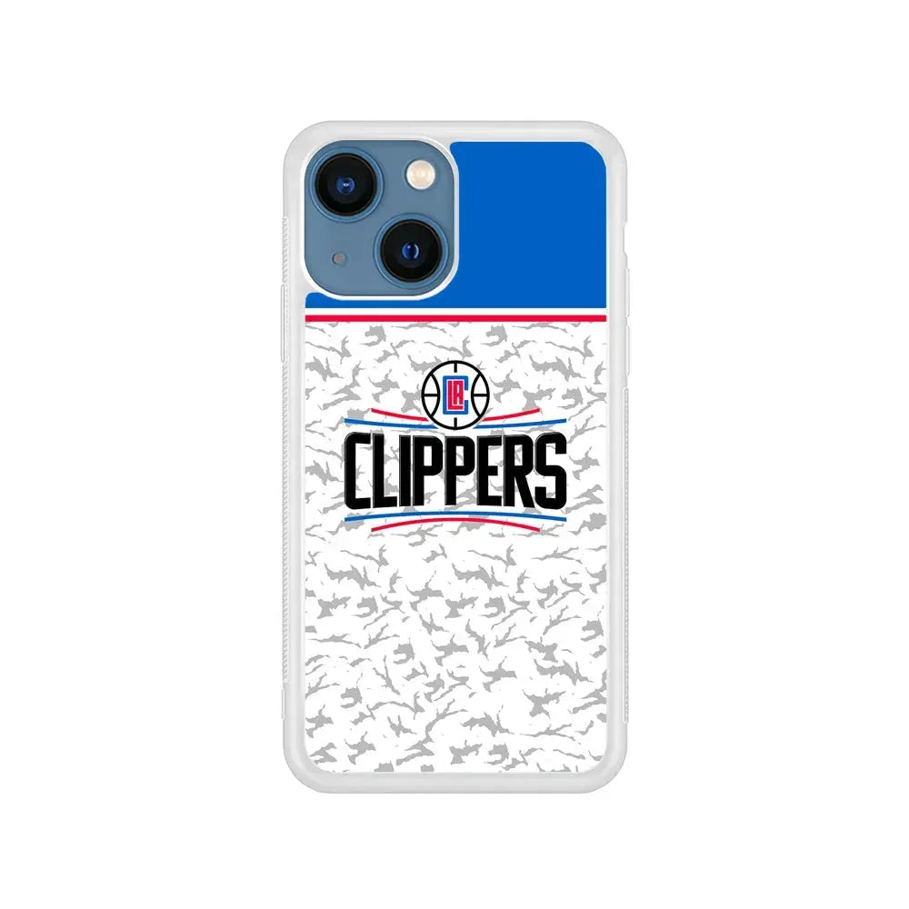 NBA Los Angeles Clippers Logo iPhone 13 Mini Case-Rubber / White (2D Case)-Xtracase