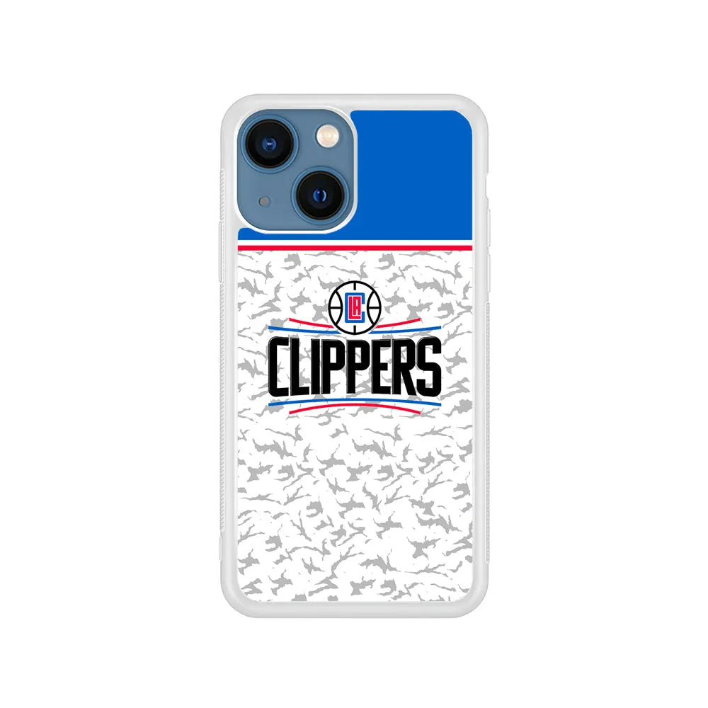 NBA Los Angeles Clippers Logo iPhone 14 Plus Case-Rubber / White (2D Case)-Xtracase